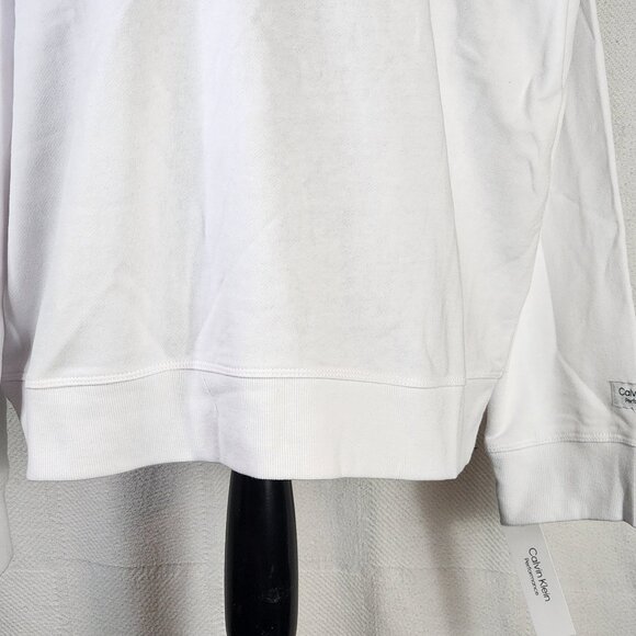 Calvin Klein Performance White Black Chest Logo Cotton Poly Activewear Top XXL - Picture 4 of 16